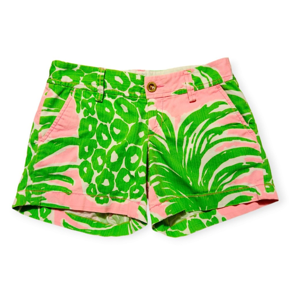 Lilly Pulitzer Callahan Shorts Pink Green Pineapple Print Womens Size 00 *Read